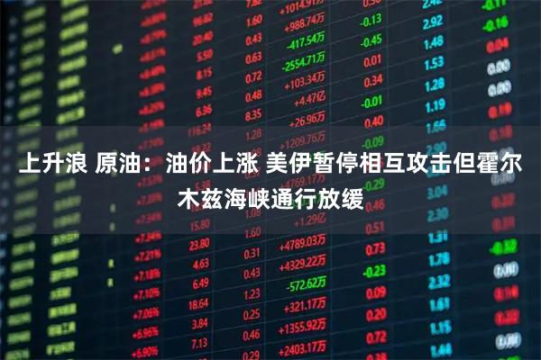 上升浪 原油：油价上涨 美伊暂停相互攻击但霍尔木兹海峡通行放缓